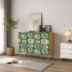 Olive Mod Squares Mid-Century Storage Cabinet