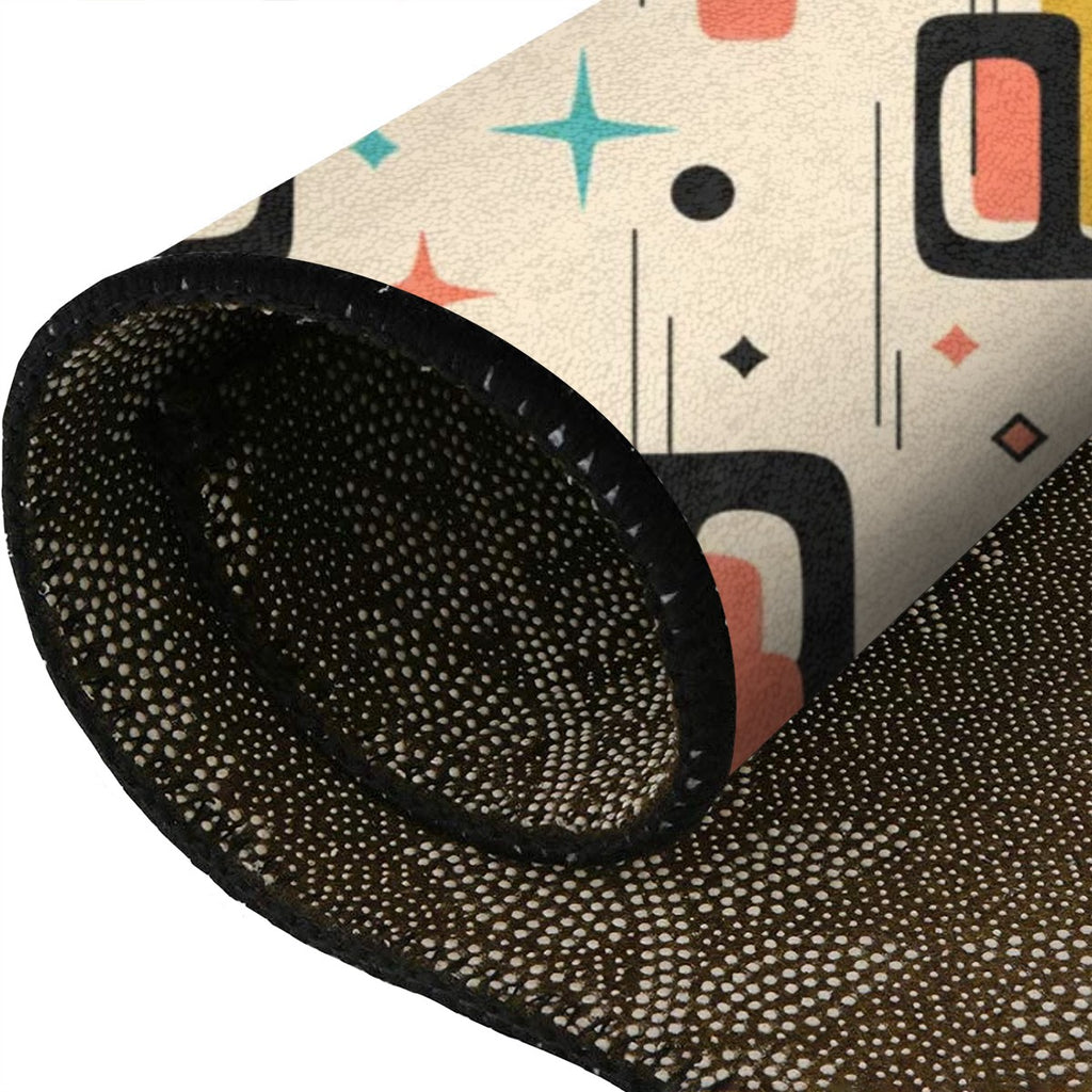 Mid-Century Modern Abstract Pattern Round Area Rug