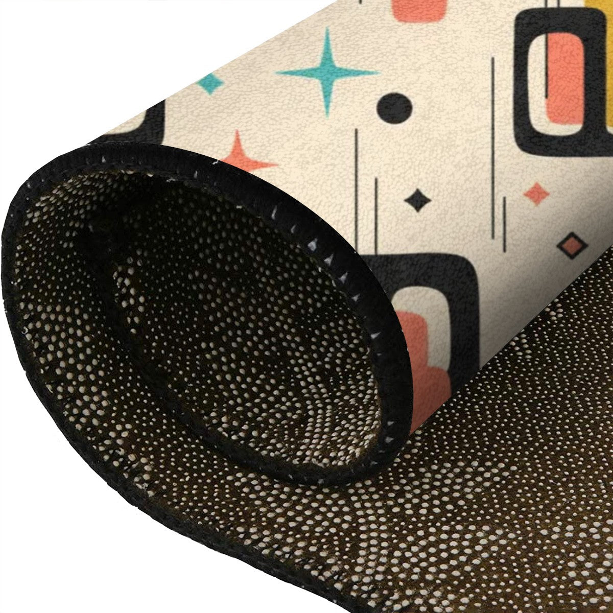 Mid-Century Modern Abstract Pattern Round Area Rug