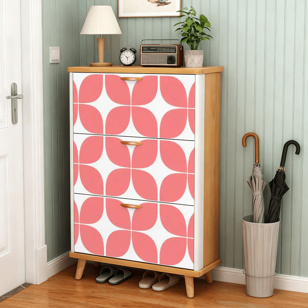 Mid-Century Modern Geometric Shoe Cabinet