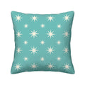 Teal Starburst Mid-Century Modern Corduroy Throw Pillow