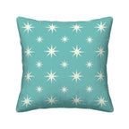 Teal Starburst Mid-Century Modern Corduroy Throw Pillow
