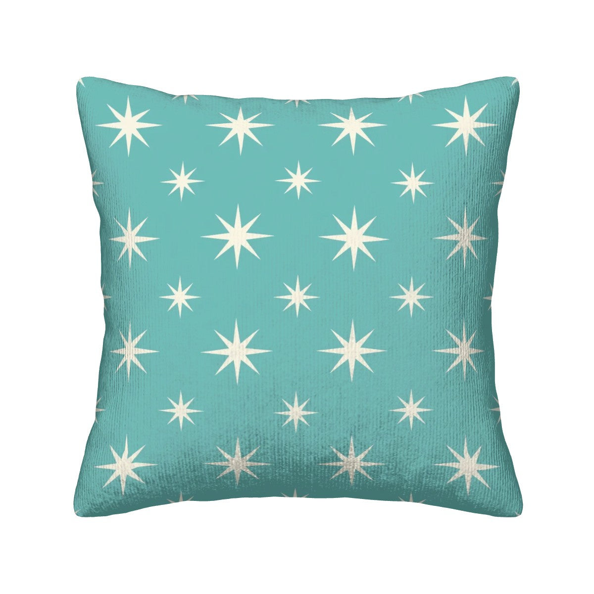 Teal Starburst Mid-Century Modern Corduroy Throw Pillow