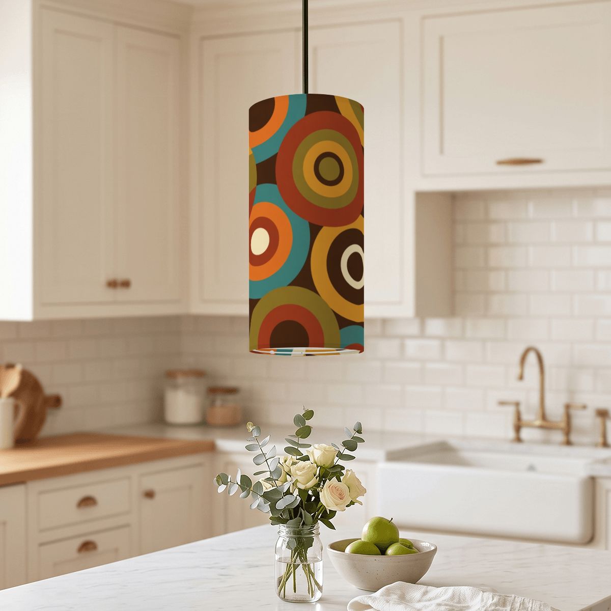 Mid-Century Modern Atomic Ring Pendant Light