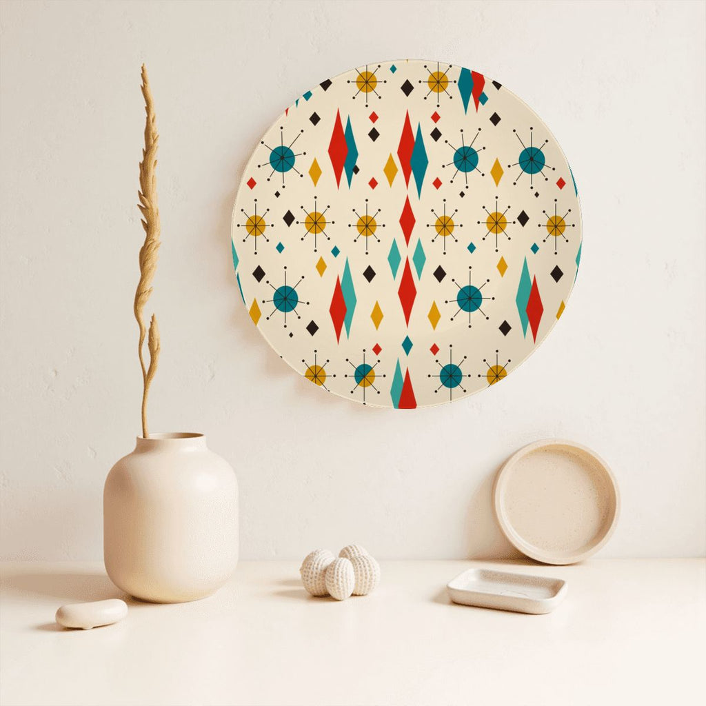 Mid-Century Geometric Ceramic Decorative Plate