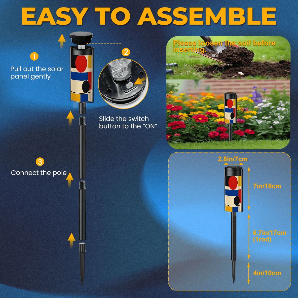 Bauhaus Color-Block Solar Garden Light Set