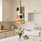 Rounded Blocks Pendant Light | Mid-Century Modern Cylinder Ceiling Light