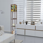Mid-Century Modern Organic Pebble Print Shelf Floor Lamp