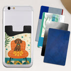 MCM-Era Illustrated Bear & Geometric Print Phone Card Holder