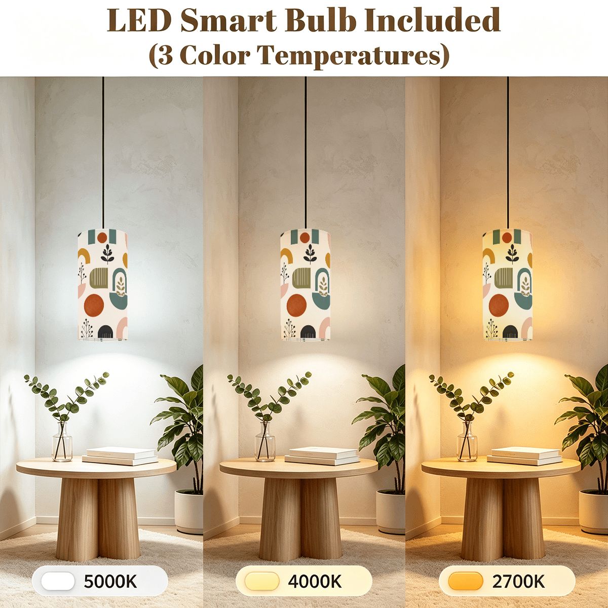 Mid-Century Modern Pendant Light in Mod Abstract | Cylinder Ceiling Light