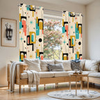 Atomic Bloom Mid-Century Modern Blackout Curtains