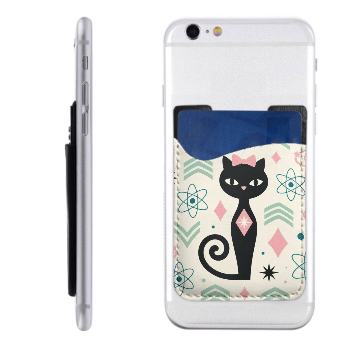MCM-Era Black Cat & Atomic Print Phone Card Holder