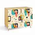 Mid-Century Modern Geometric Storage Cabinet, Made in USA