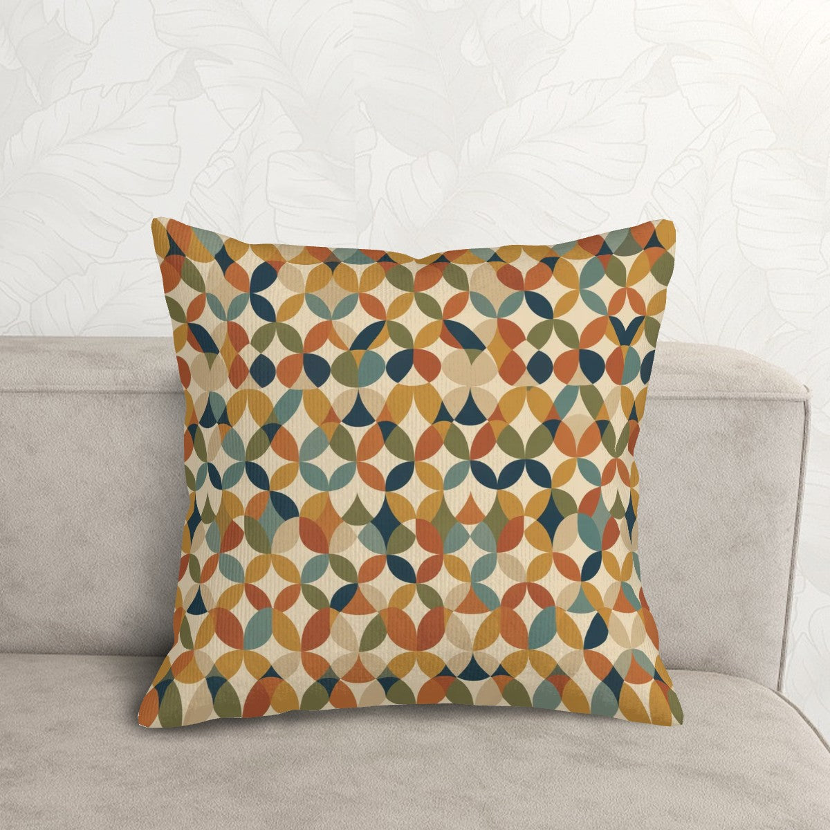 Scandinavian Pebble Repeat Mid-Century Modern Throw Pillow