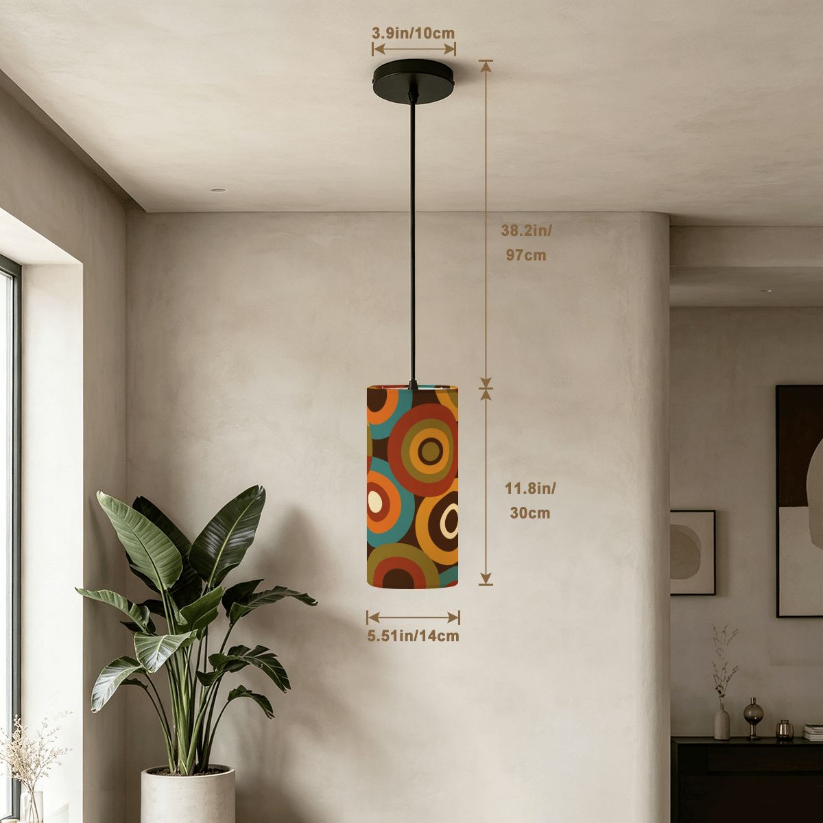Mid-Century Modern Atomic Ring Pendant Light