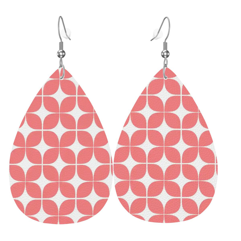 MCM-Era Atomic Circle Print Teardrop Earrings