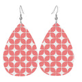 MCM-Era Atomic Circle Print Teardrop Earrings