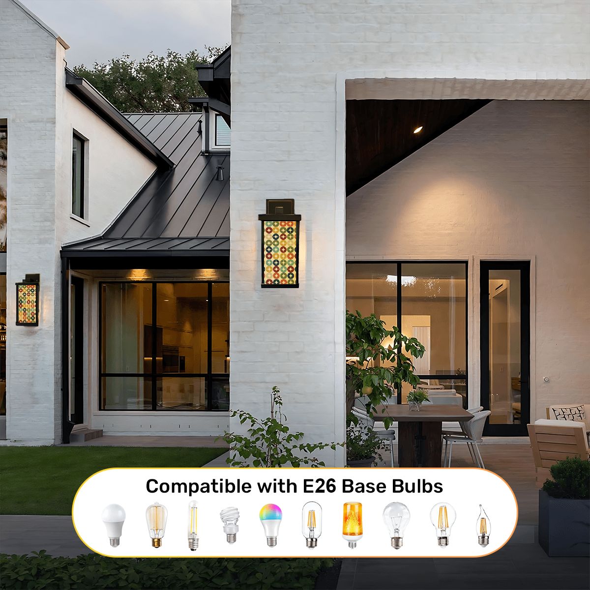 Mid-Century Color-Block Outdoor Wall Light