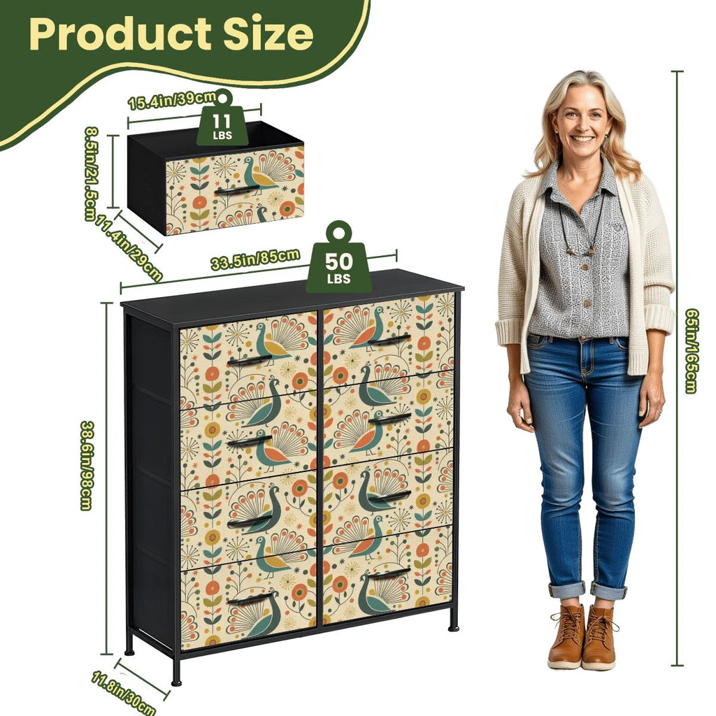 Peacock Garden Eight-Drawer Dresser
