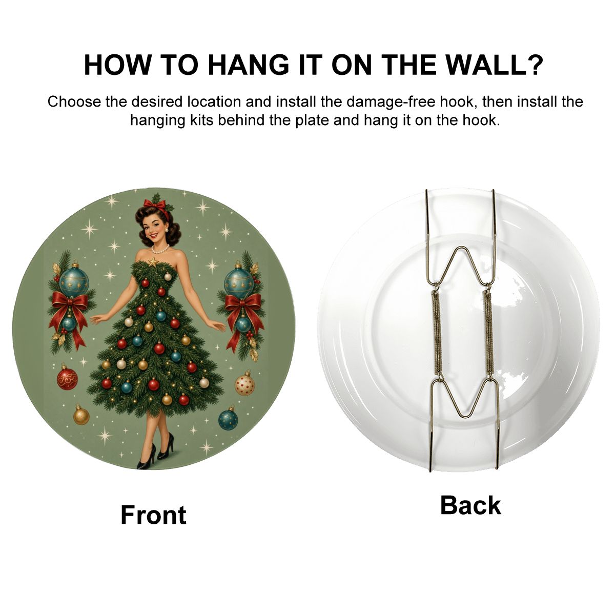 Mid-Century Modern Atomic Christmas Tree Ceramic Decorative Plate