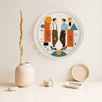 Mid-Century Modern Gay Couple Geometric Ceramic Decorative Plate