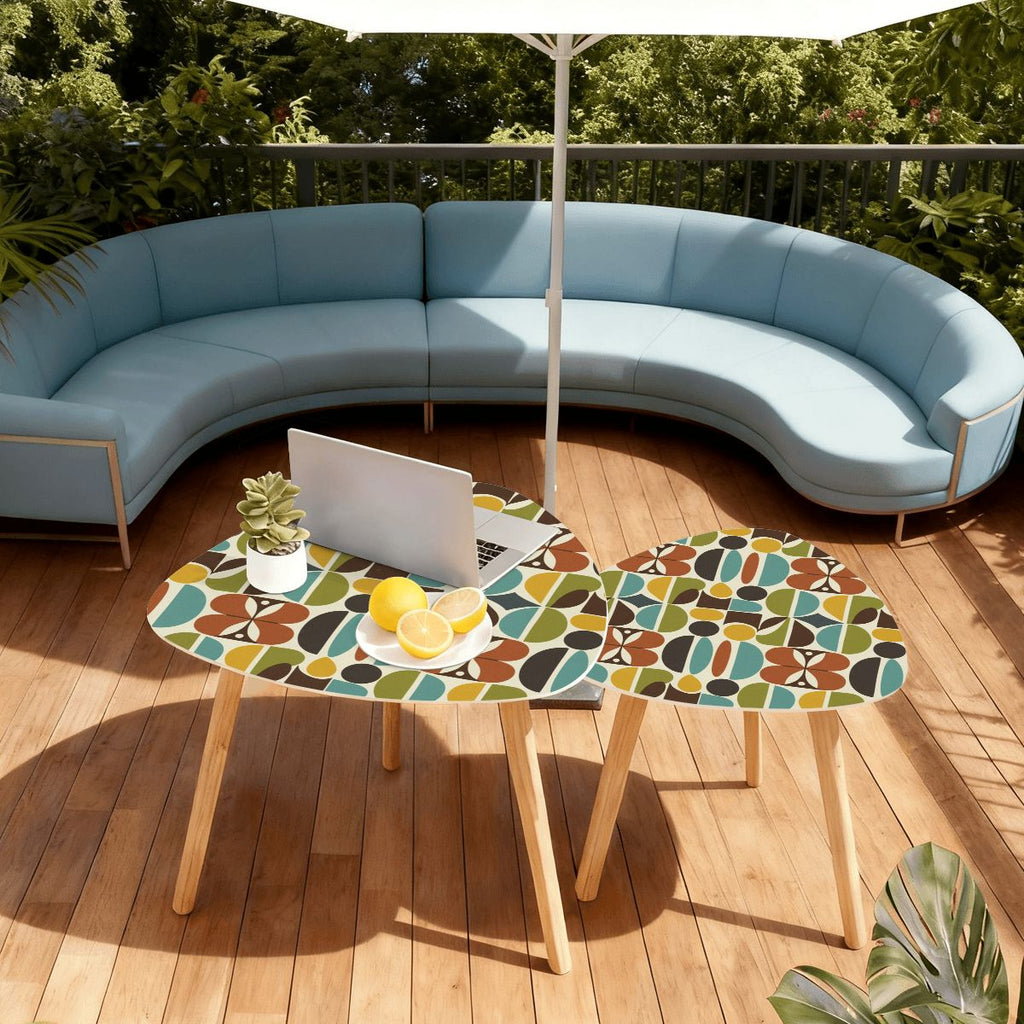 Mid-Century Modern Organic Mosaic Nesting Tables