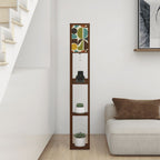 Mid-Century Modern Organic Pebble Print Shelf Floor Lamp