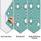 Mid-Century Turquoise Geometric Peel-and-Stick Wallpaper