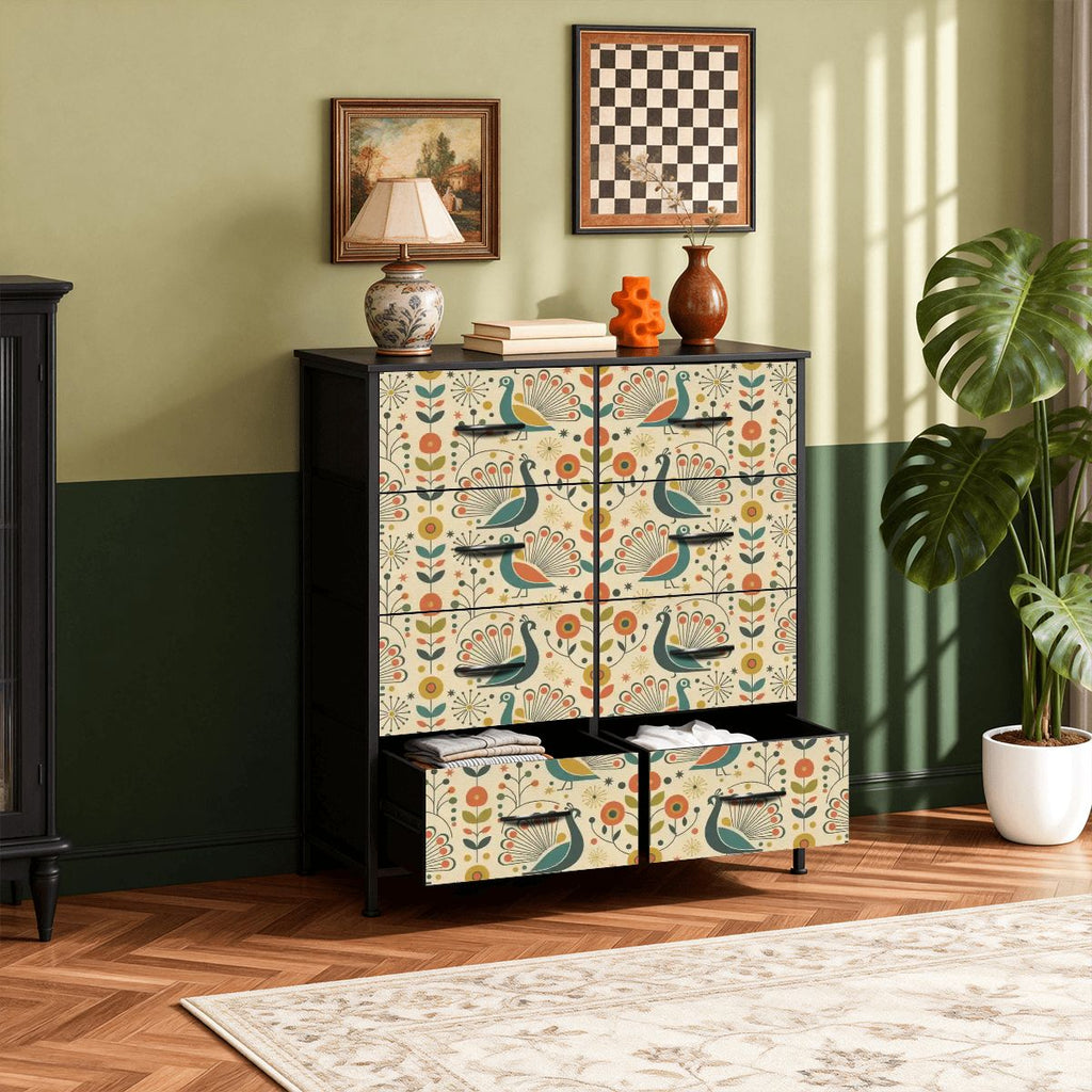 Peacock Garden Eight-Drawer Dresser
