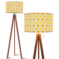 Mid-Century Mustard Geometric Tripod Floor Lamp