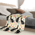 Atomic Cat Mid-Century Modern Throw Blanket