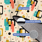 Atomic Age Abstract Area Rug | Mid-Century Modern Non-Slip Floor Carpet
