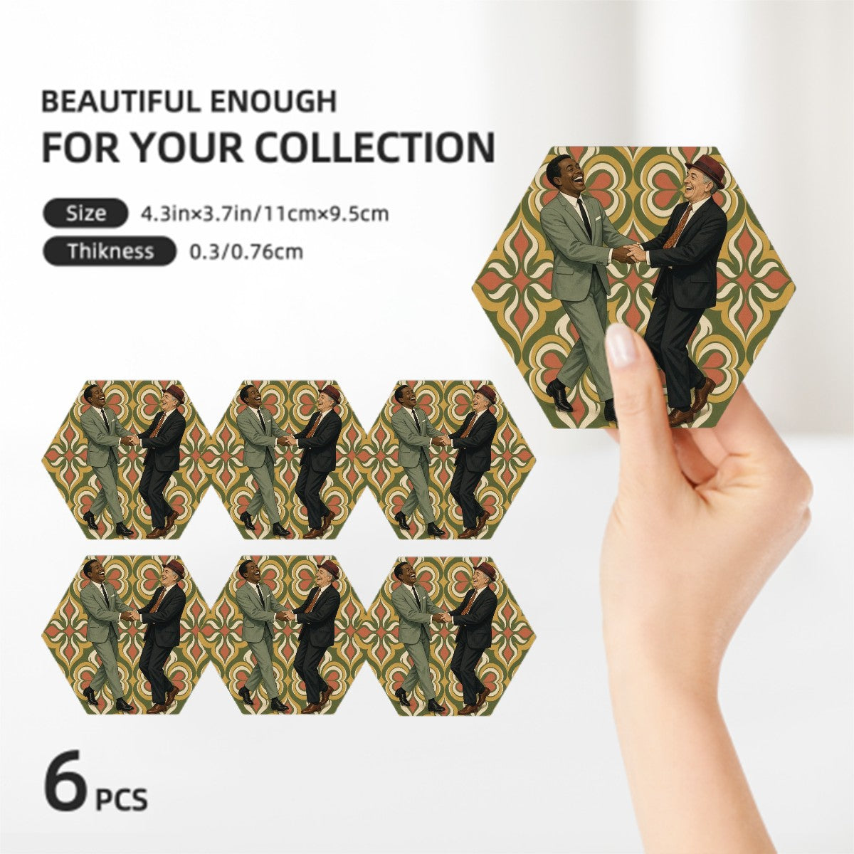 Bauhaus Geometric Ceramic Coaster Set
