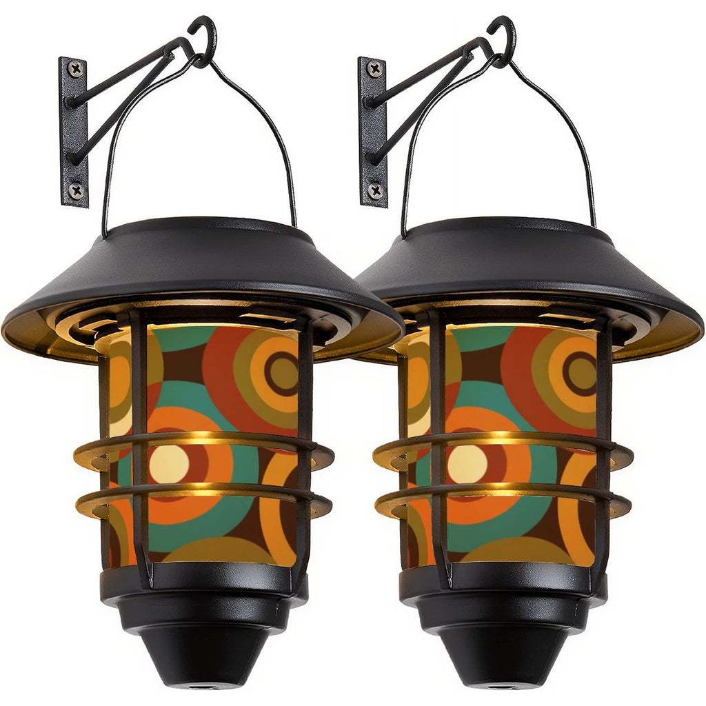 Mid-Century Modern Solar Outdoor Wall Lights, 2-Piece Set