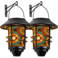 Mid-Century Modern Solar Outdoor Wall Lights, 2-Piece Set
