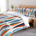 Mid-Century Modern Teardrop Geometric Duvet Cover Set