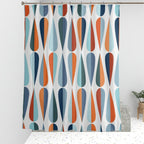 Mid-Century Modern Abstract Geometric Shower Curtain, 60 × 72 in