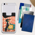 MCM-Era Abstract Figure & Atomic Starburst Print Phone Card Holder