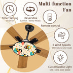 Multicolor Atomic 42-Inch Ceiling Fan with Light
