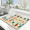 Mid-Century Modern Geometric Coffee Bar Mat
