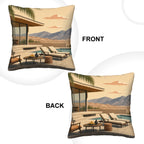 Mid-Century Modern Palm Springs Corduroy Throw Pillow Cover with Insert