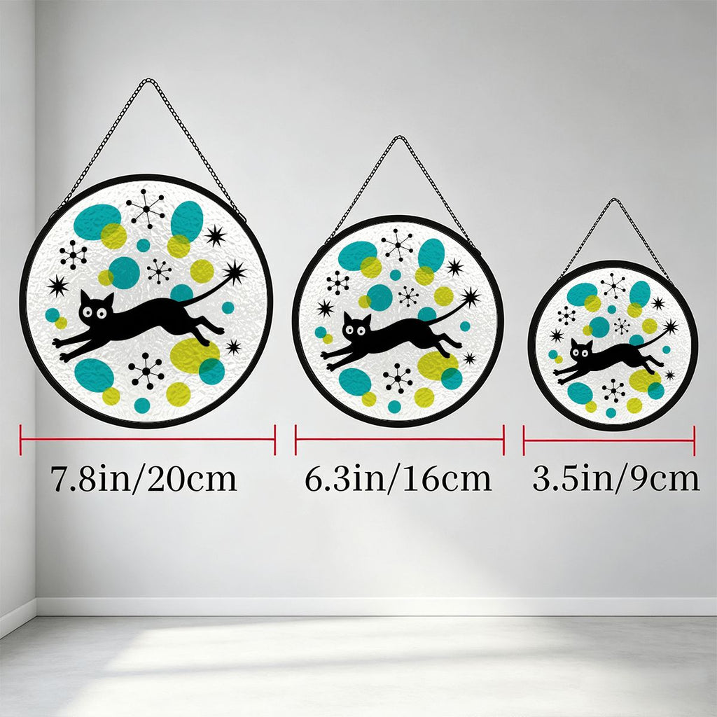 Atomic Cat Glass Window Suncatcher
