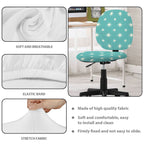 Mid-Century Modern Teal Starburst Office Chair Cover