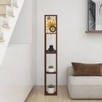 Mid-Century Modern Sunburst Print Shelf Floor Lamp