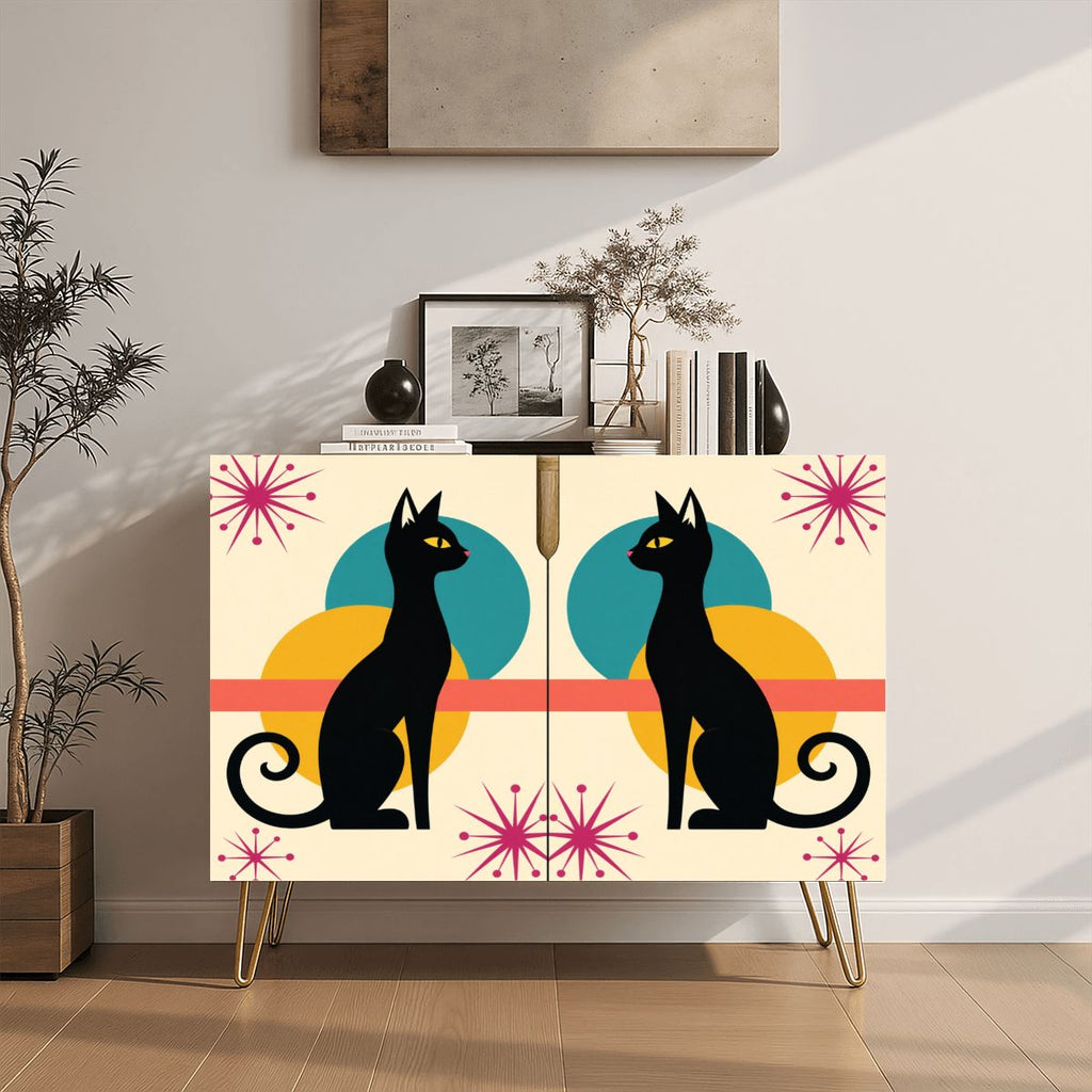 Mid-Century Modern Cat Storage Cabinet, Made in USA