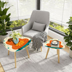 Mid-Century Modern Dog Print Nesting Coffee Table Set
