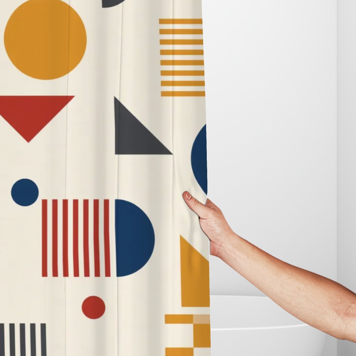 Bauhaus Geometric Shower Curtain