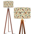 Mid-Century Modern Desert Bloom Print Tripod Floor Lamp