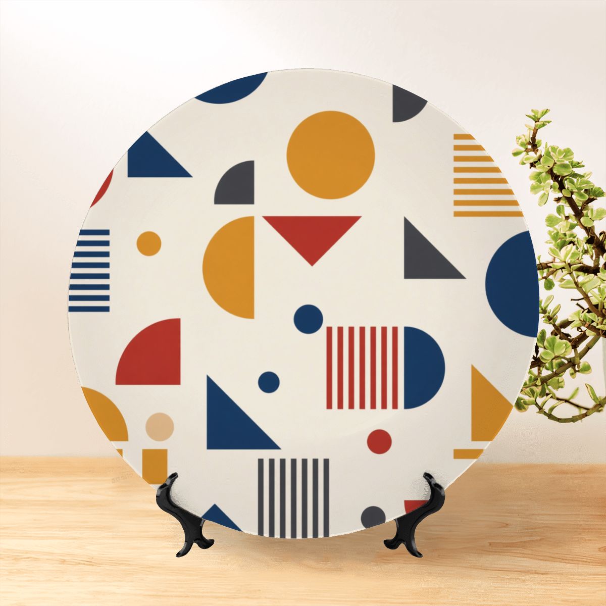 Bauhaus Geometric Ceramic Wall Plate