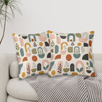 Mid-Century Modern Harvest Forms Pillow Cover Set